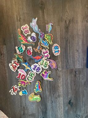 Colorful Dinosaur Number Magnets - Multicolor